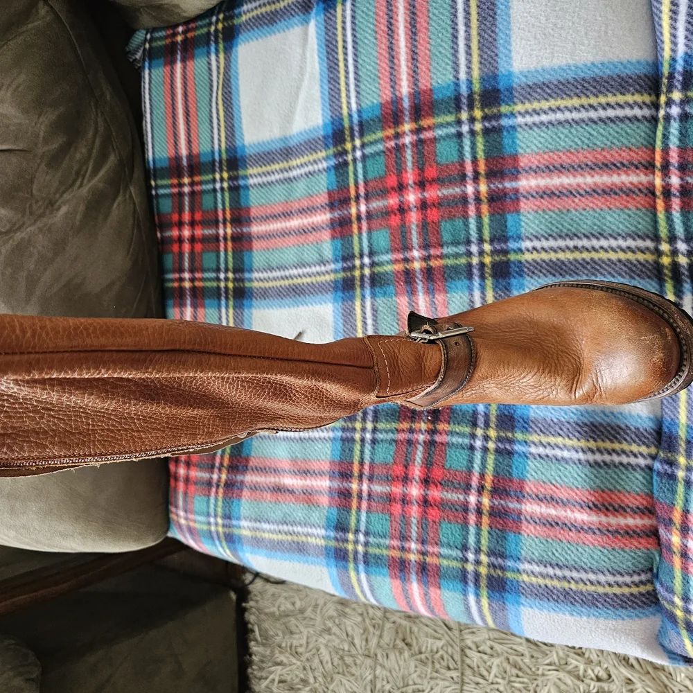 Freebird By Steven Brown Leather Knee-High Boots with Buckle - Picture 7 of 8